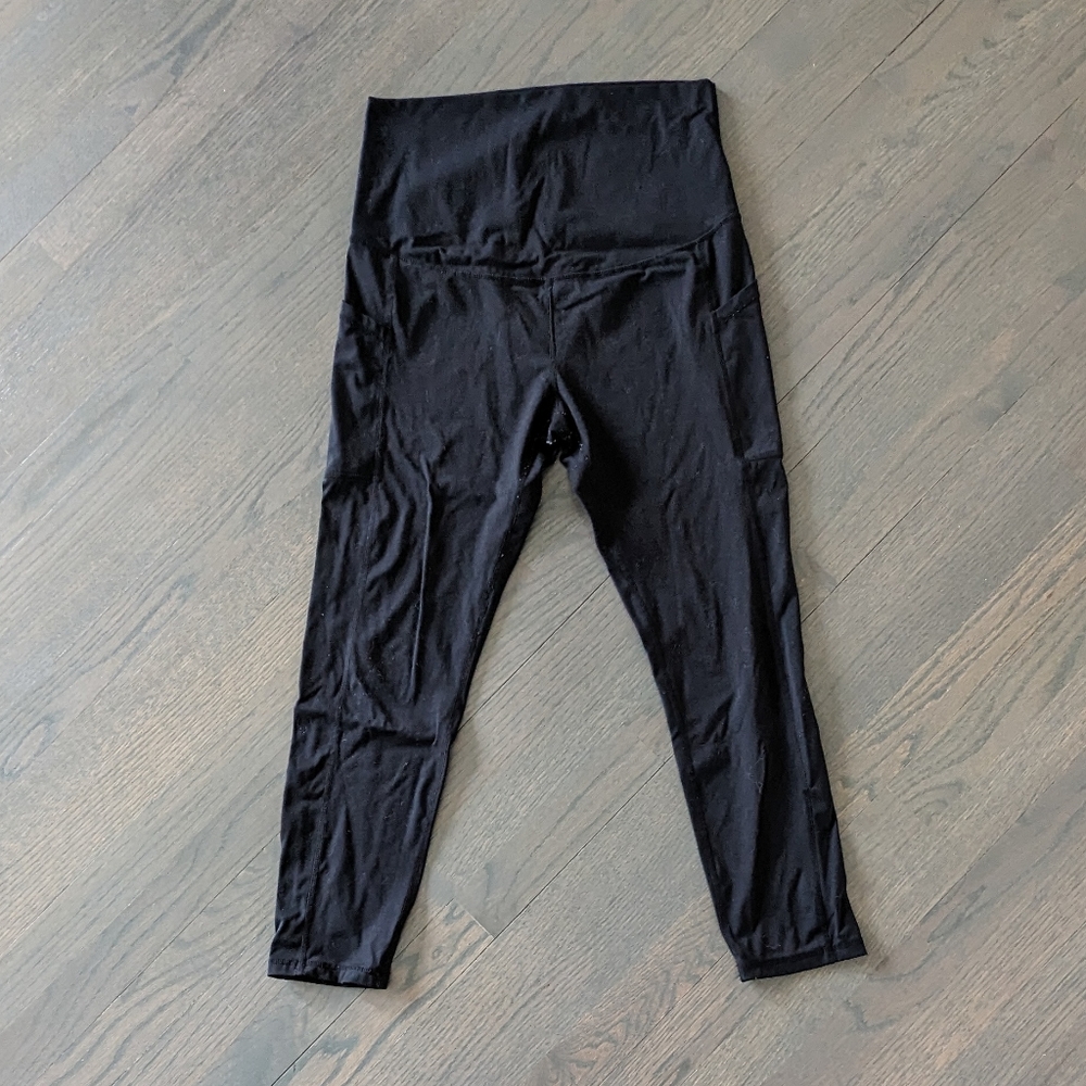 Women's Maternity Yoga Pants High Waisted Workout Athletic Leggings - Large